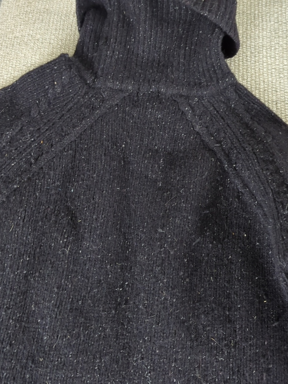 Silk Lambswool Vintage Gap Turtleneck Sweater Heavy Black Natural Fiber - Picture 6 of 6